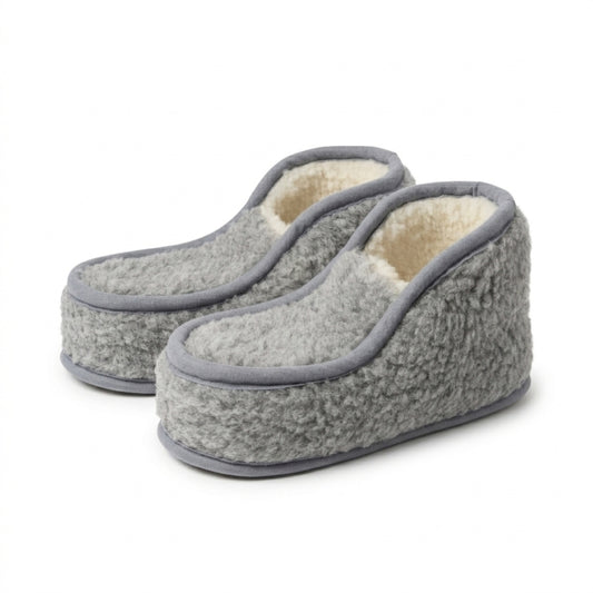 Wool home slippers Mona. Australian merino wool. Gray