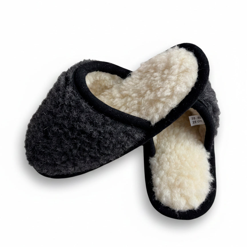 Villaiset tossut, Eurooppalainen merino, harmaa